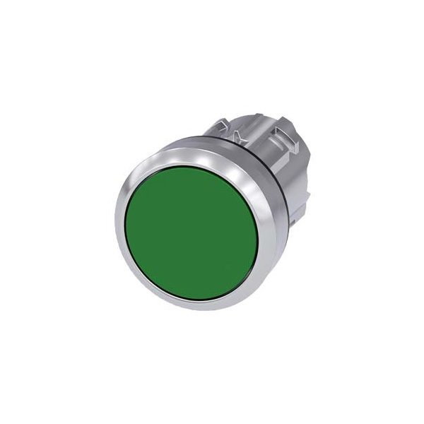 3SU10500AB400AA0 Pushbutton, 22 mm, round, metal, shiny, green, pushbutton, flat momentary contact type Siemens g ic03 xx 069
