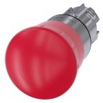 3SU10501HB200AA0 EMERGENCY STOP mushroom pushbutton, 22 mm, round, metal, shiny, red, 40 mm, positive latching, acc. to EN IS