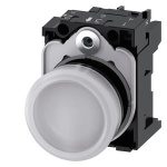 3SU11066AA601AA0 Indicator lights, 22 mm, round, plastic, white, lens, smooth, with holder, LED module, with integrated LED 2