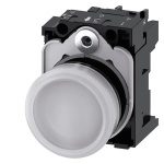 3SU11026AA601AA0 Indicator lights, 22 mm, round, plastic, white, lens, smooth, with holder, LED module, with integrated LED 2