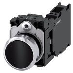 3SU11500AB103FA0 Pushbutton, 22 mm, round, metal, shiny, black, pushbutton, flat, momentary contact type, 1 NO 1 NC Siemens g