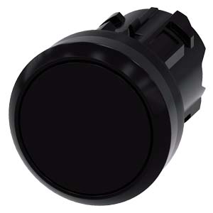G_IC03_XX_07896i 3SU10000AB100AA0 Pushbutton, 22 mm, round, plastic, black, pushbutton, flat, momentary contact type Siemens g ic03 xx 07896i