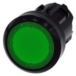 3SU10010AB400AA0 Illuminated pushbutton, 22 mm, round, plastic, green, pushbutton, flat momentary contact type Siemens g ic03