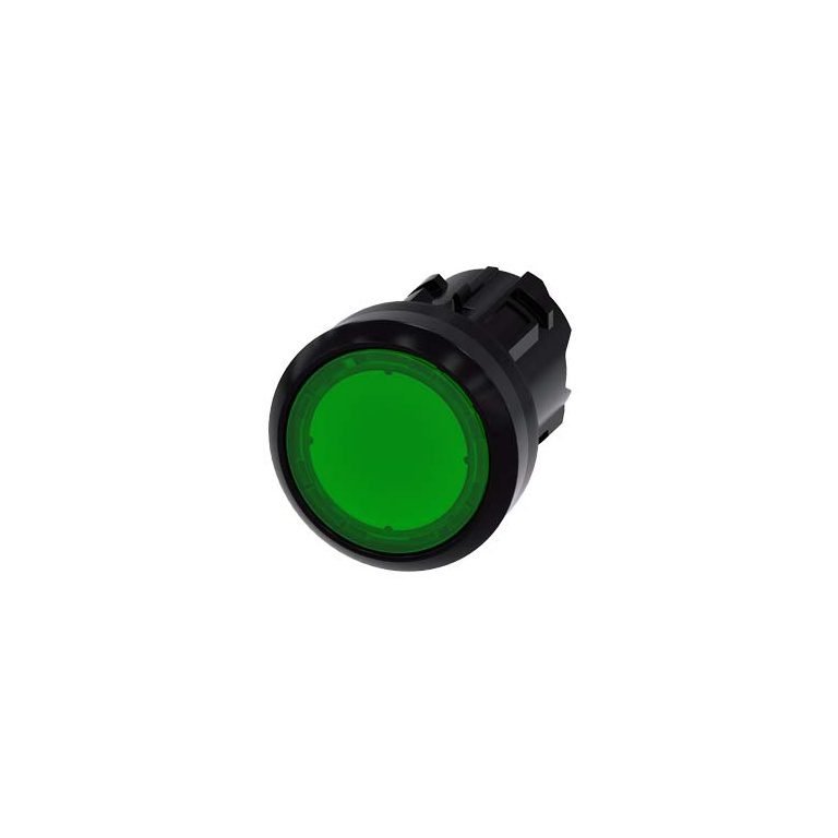 3SU10010AB400AA0 Illuminated pushbutton, 22 mm, round, plastic, green, pushbutton, flat momentary contact type Siemens g ic03