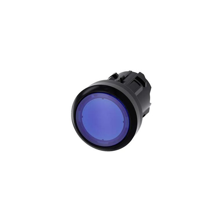 3SU10010AB500AA0 Illuminated pushbutton, 22 mm, round, plastic, blue, pushbutton, flat momentary contact type Siemens g ic03