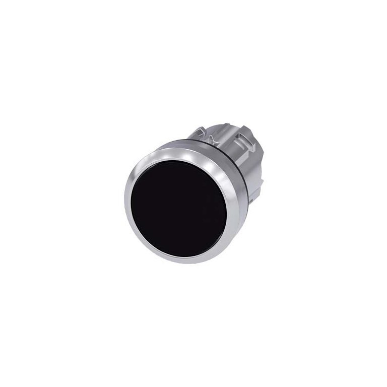 3SU10500AB100AA0 Pushbutton, 22 mm, round, metal, shiny, black, pushbutton, flat momentary contact type Siemens g ic03 xx 079