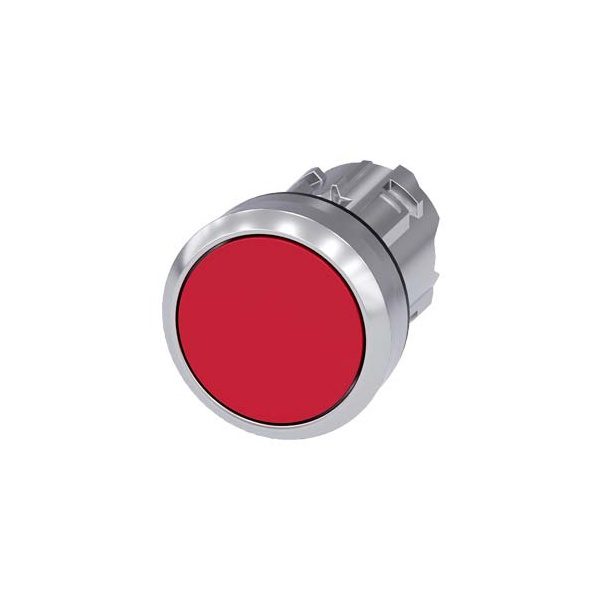 3SU10500AB200AA0 Pushbutton, 22 mm, round, metal, shiny, red, pushbutton, flat momentary contact type Siemens g ic03 xx 07924