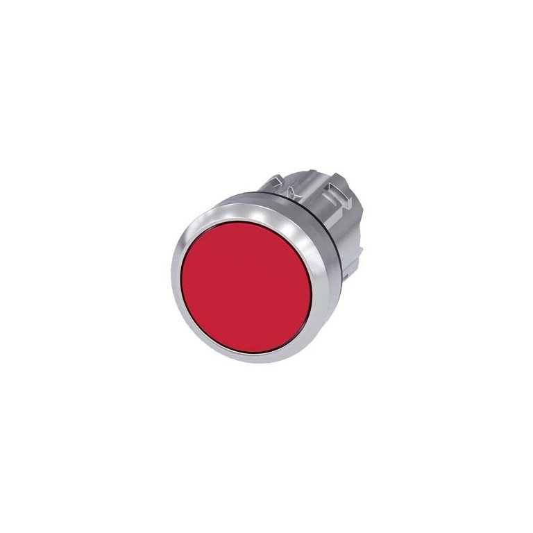 3SU10500AB200AA0 Pushbutton, 22 mm, round, metal, shiny, red, pushbutton, flat momentary contact type Siemens g ic03 xx 07924