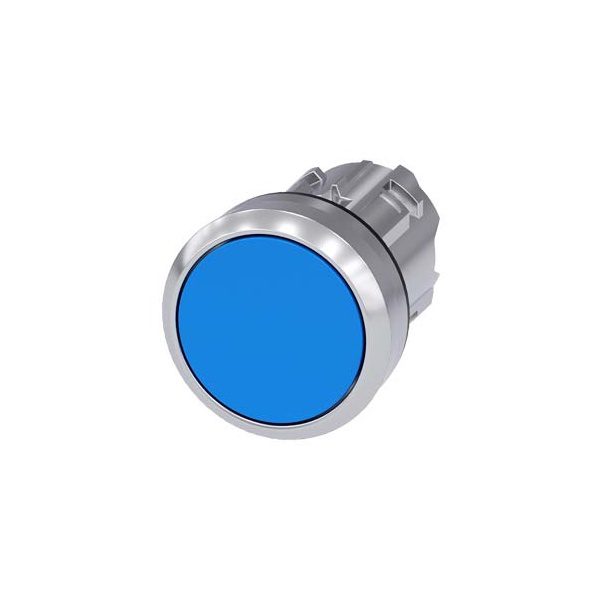 3SU10500AB500AA0 Pushbutton, 22 mm, round, metal, shiny, blue, pushbutton, flat momentary contact type Siemens g ic03 xx 0792