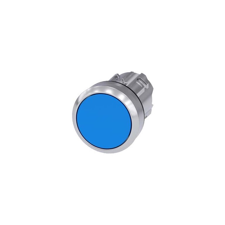 3SU10500AB500AA0 Pushbutton, 22 mm, round, metal, shiny, blue, pushbutton, flat momentary contact type Siemens g ic03 xx 0792