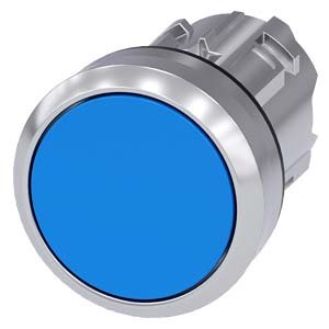 G_IC03_XX_07925i 3SU10500AB500AA0 Pushbutton, 22 mm, round, metal, shiny, blue, pushbutton, flat momentary contact type Siemens g ic03 xx 0792