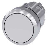 3SU10500AB600AA0 Pushbutton, 22 mm, round, metal, shiny, white, pushbutton, flat momentary contact type Siemens g ic03 xx 079