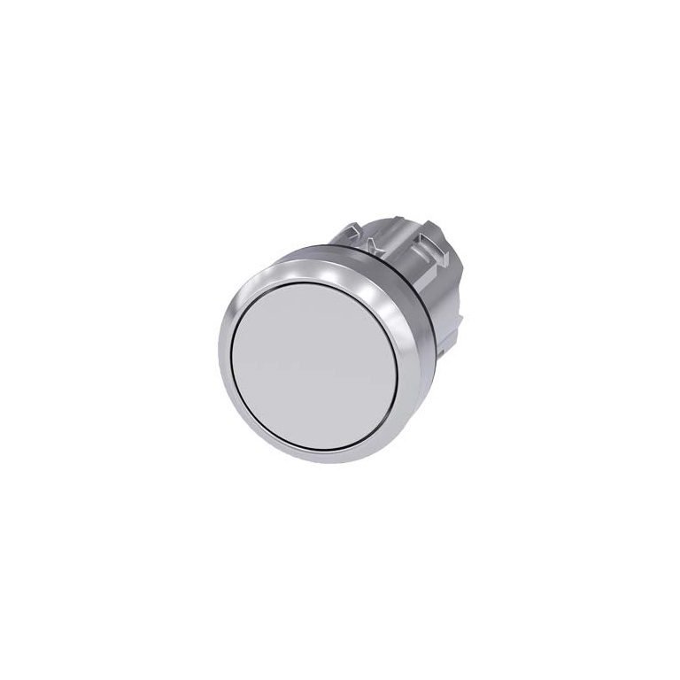 3SU10500AB600AA0 Pushbutton, 22 mm, round, metal, shiny, white, pushbutton, flat momentary contact type Siemens g ic03 xx 079