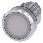 3SU10510AB600AA0 Illuminated pushbutton, 22 mm, round, metal, shiny, white, pushbutton, flat, momentary contact type Siemens