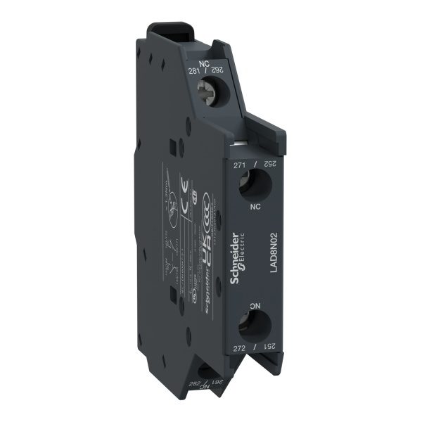 LAD8N02 Auxiliary contact block, TeSys D, 2NC, side mounting, screw clamp terminals Schneider Electric lad8n02 image 01 1500x