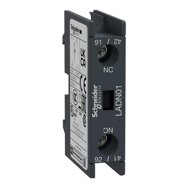 LADN01 Auxiliary contact block, TeSys D, 1NC, front mounting, screw clamp terminals Schneider Electric ladn01 image 1500x1500