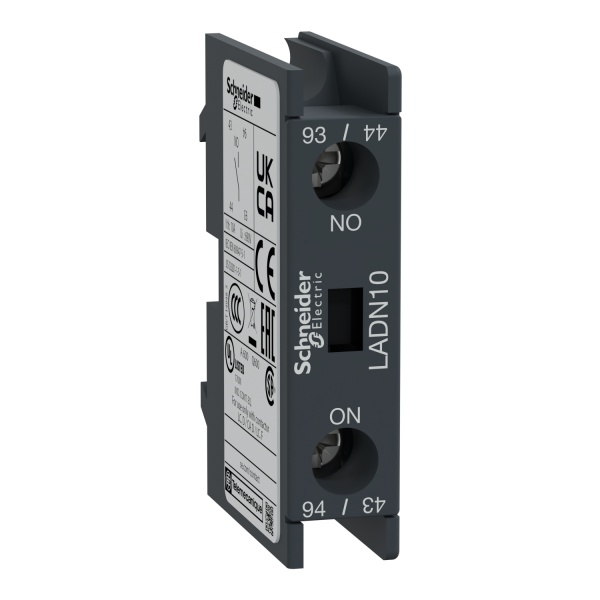 LADN10 Auxiliary contact block, TeSys D, 1NO, front mounting, screw clamp terminals Schneider Electric ladn10 image 1500x1500