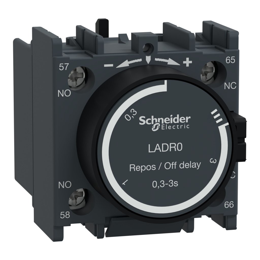 LADR0 TeSys D time delay auxiliary contact block 1 NO 1 NC screw clamp terminals Schneider Electric ladr0 image 1500x1500