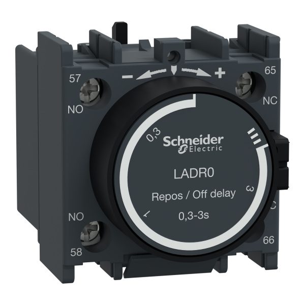 LADR0 TeSys D time delay auxiliary contact block 1 NO 1 NC screw clamp terminals Schneider Electric ladr0 image 1500x1500