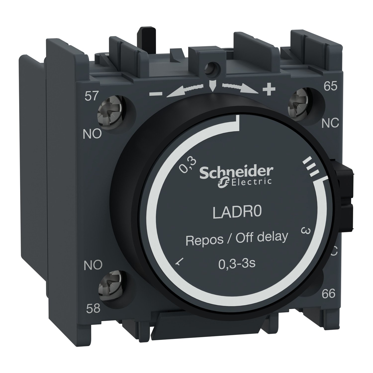 LADR0_Image_1500x1500 LADR0 TeSys D time delay auxiliary contact block 1 NO 1 NC screw clamp terminals Schneider Electric ladr0 image 1500x1500