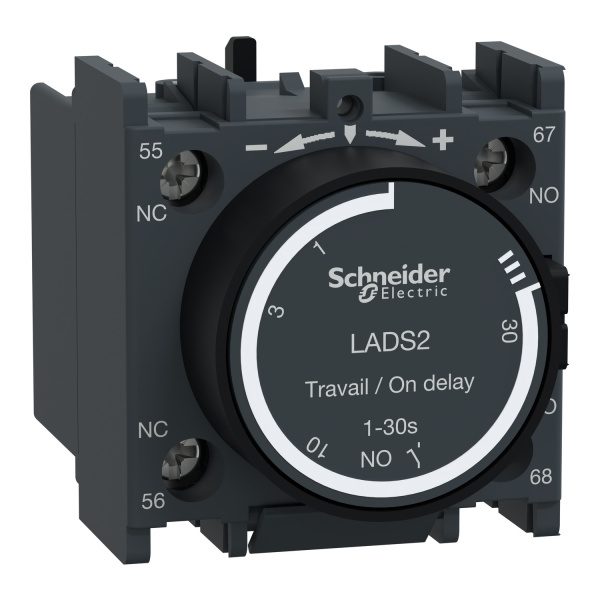 LADS2 TeSys D time delay auxiliary contact block 1 NO 1 NC screw clamp terminals Schneider Electric lads2 image 1500x1500