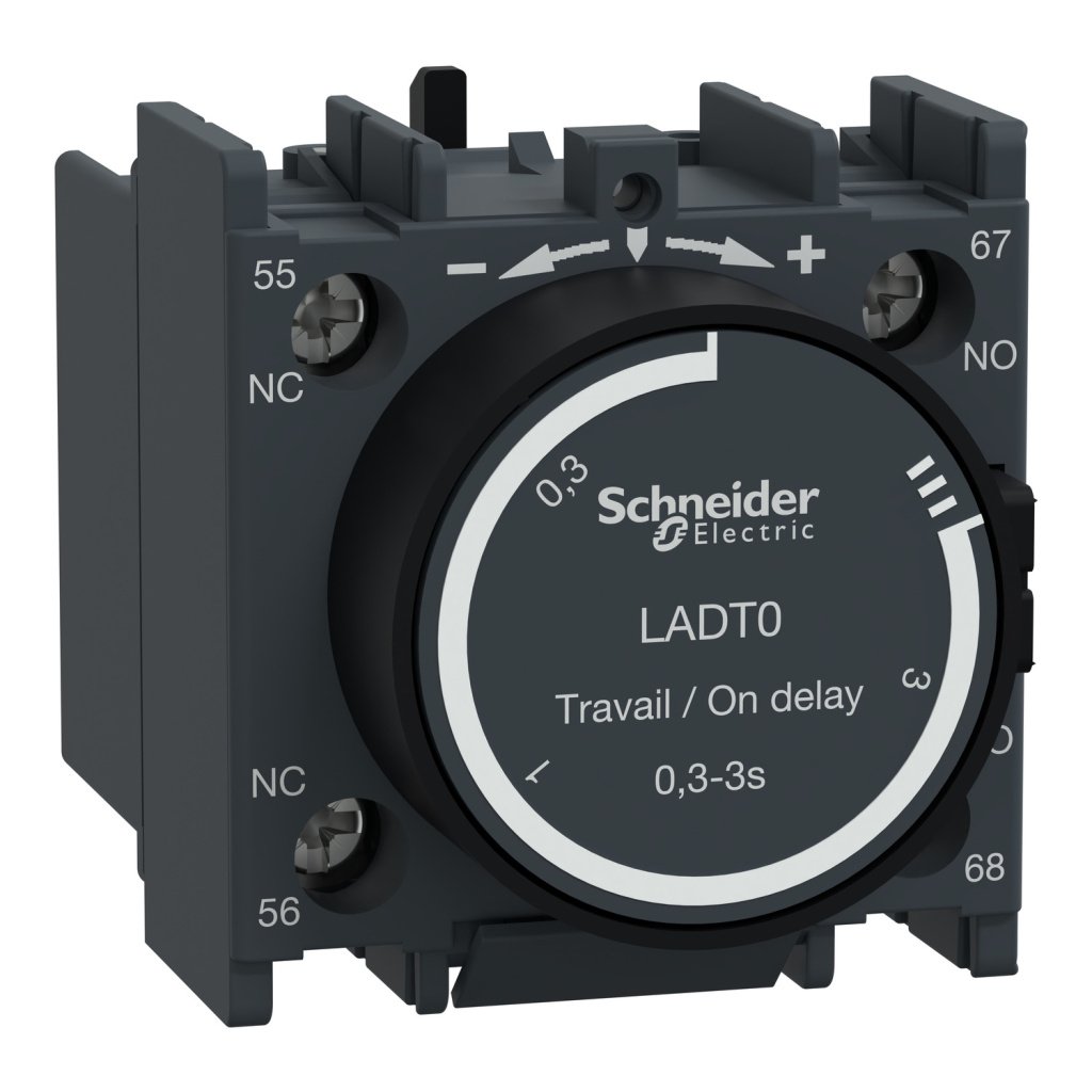 LADT0 TeSys D time delay auxiliary contact block 1 NO 1 NC screw clamp terminals Schneider Electric ladt0 image 1500x1500