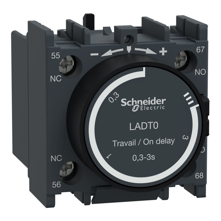 LADT0 TeSys D time delay auxiliary contact block 1 NO 1 NC screw clamp terminals Schneider Electric ladt0 image 1500x1500