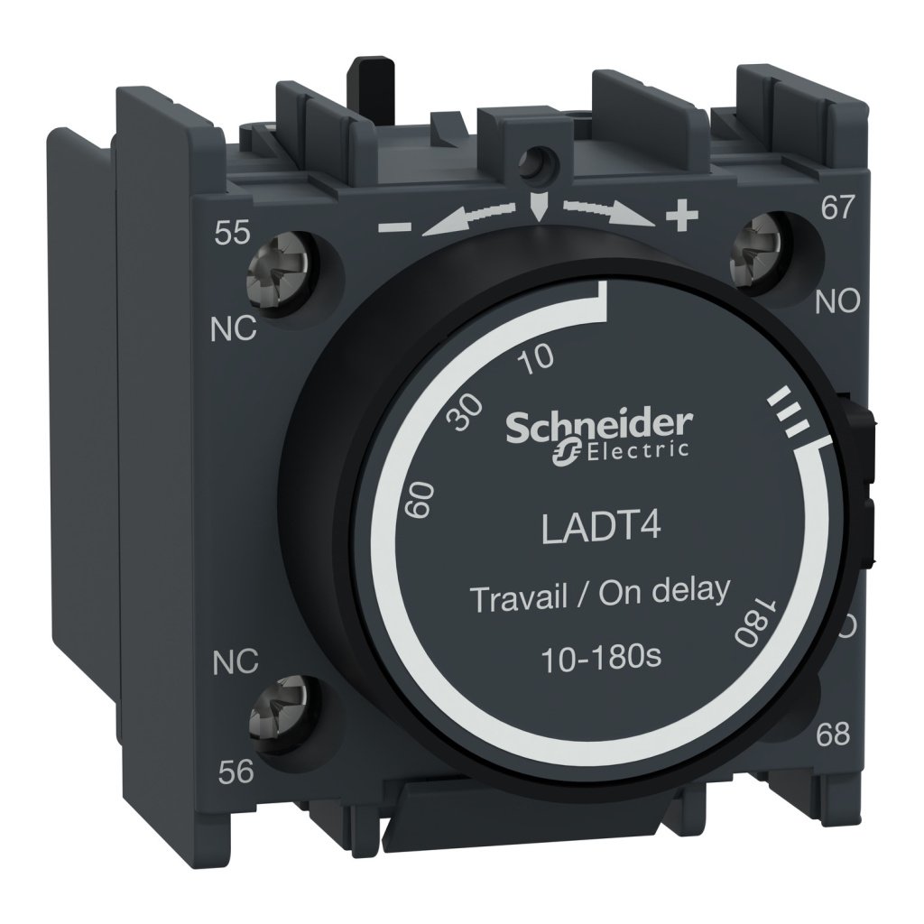 LADT4 TeSys D time delay auxiliary contact block 1 NO 1 NC screw clamp terminals Schneider Electric ladt4 image 1500x1500