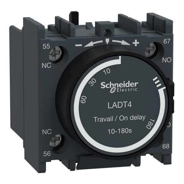 LADT4 TeSys D time delay auxiliary contact block 1 NO 1 NC screw clamp terminals Schneider Electric ladt4 image 1500x1500