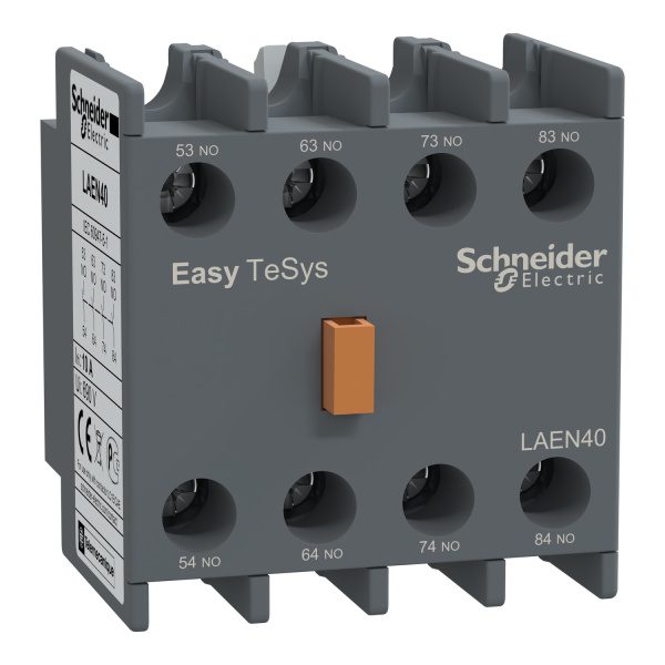 LAEN40 EasyPact TVS auxiliary contact block 4 NO screw-clamps terminals Schneider Electric laen40 image 1500x1500