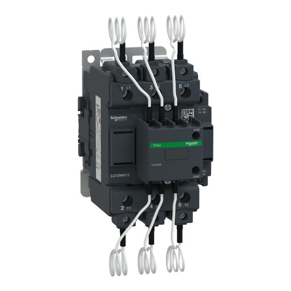 LC1DWK12M7 Capacitor contactor, TeSys D, 63 kVAR at 400 V 50 Hz, coil 220 V AC 50 60 Hz Schneider Electric lc1dwk12m7 image 1