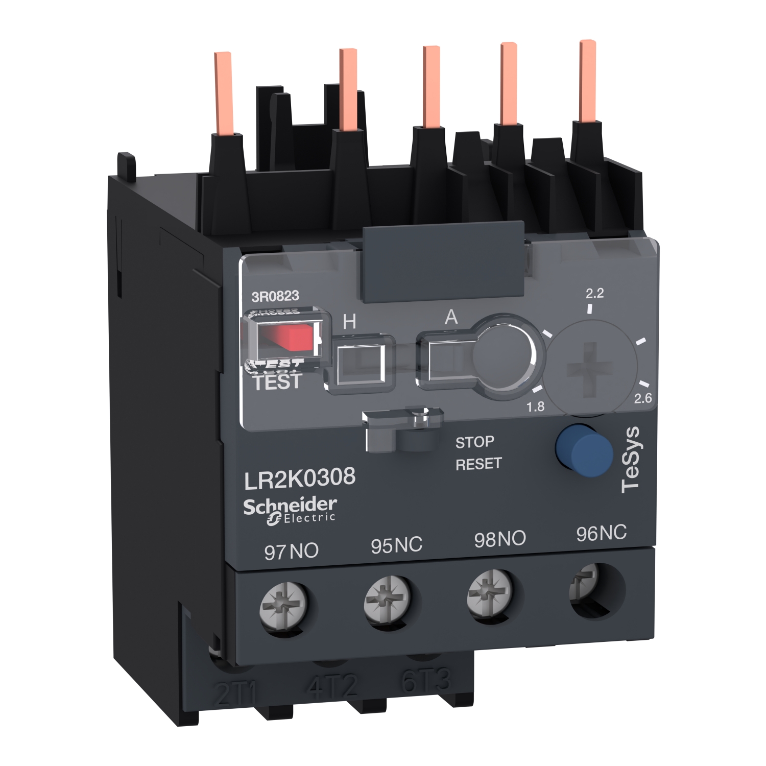 LR2K0308_Image_1500x1500 LR2K0308 TeSys K differential thermal overload relays 1.8 2.6 class 10A Schneider Electric lr2k0308 image 1500x1500