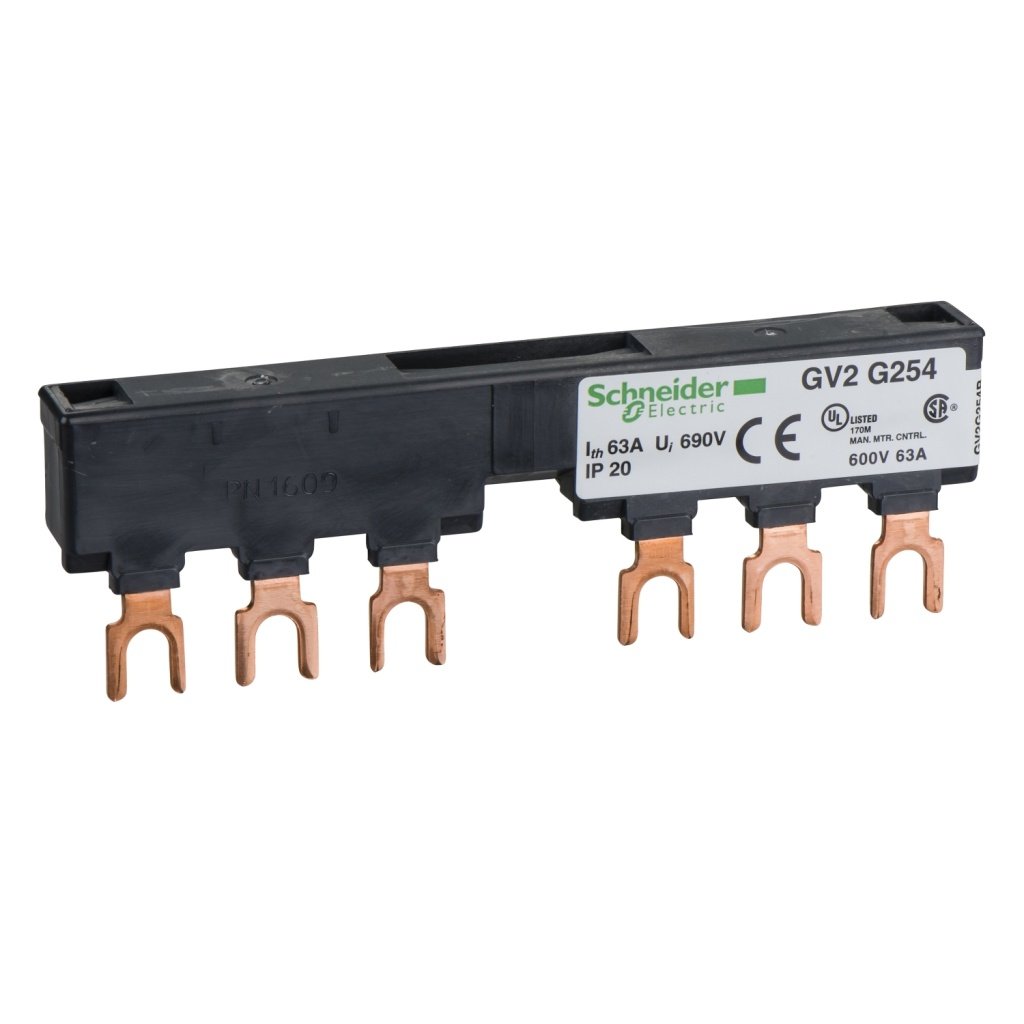 GV2G254 Linergy FT Comb busbar 63 A 2 tap-offs 54 mm pitch Schneider Electric odagv2g254 1500x1500