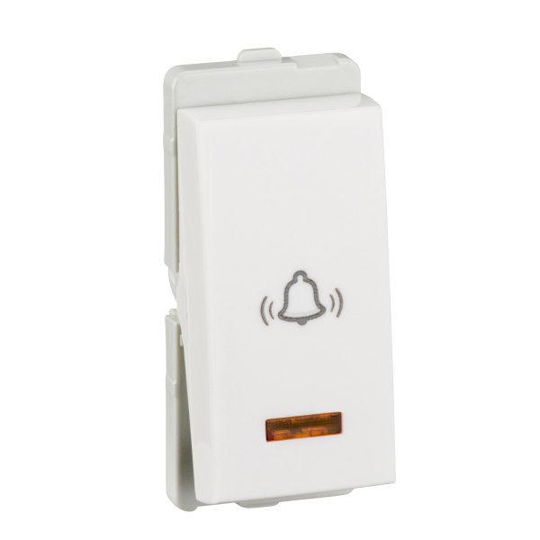 P1085 Bell press switch, Livia, 10A, 1 module, with indicator, IP2X, white Schneider Electric odap1085 1500x1500