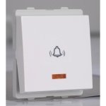 P1086 Bell press switch, Livia, 10A, 2 module, with indicator, IP2X, white Schneider Electric odap1086 1500x1500