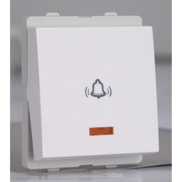 P1086 Bell press switch, Livia, 10A, 2 module, with indicator, IP2X, white Schneider Electric odap1086 1500x1500
