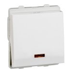 P1120 Switch, Livia, 1-way 2-pole, 20A, 2 module, IP2X, with indicator lamp, white Schneider Electric odap1120 bis 1500x1500