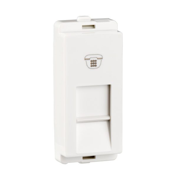 P4011 Telephone socket, Livia, RJ11, with shutter, white Schneider Electric odap4011 1500x1500