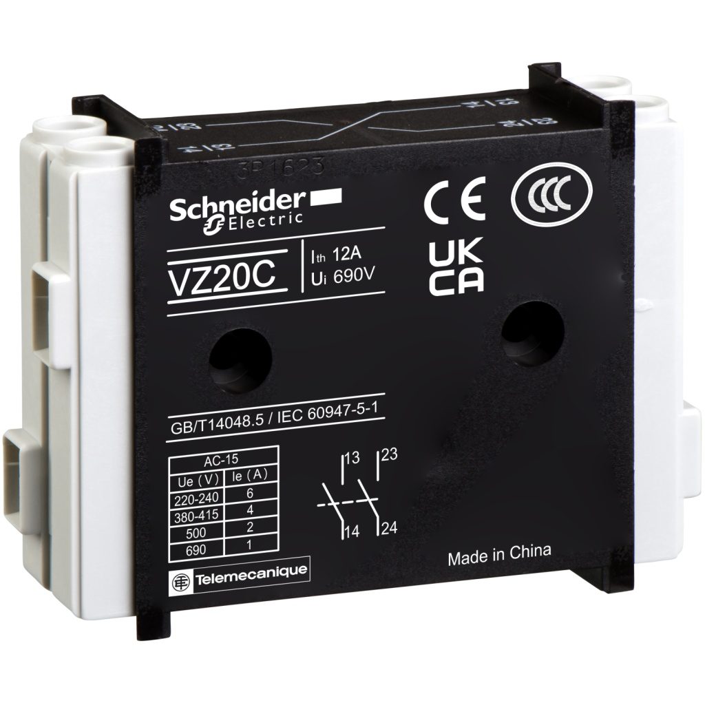VZ20 TeSys VARIO auxiliary contact block 1 NO 1 NO Schneider Electric odavz20 bis 1500x1500
