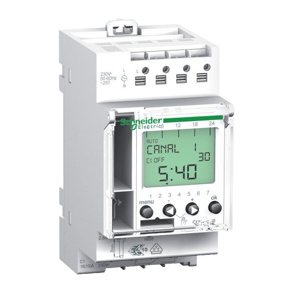 CCT15720 Acti 9 IHP 1C digital time switch 24 hours 7 days Schneider Electric p111627 1500x1500