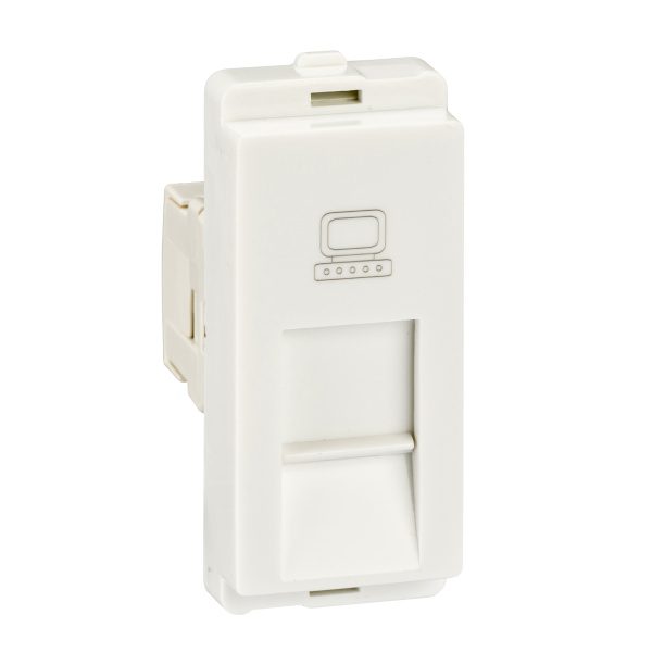 P4045 Data socket, Livia, Cat 5e RJ45, with shutter, white Schneider Electric p4045 iop def wd 1500x1500