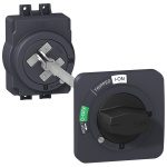 EZAROTE extended rotary handle, EasyPact EZC100, EasyPact CVS100BS, black handle, black front plate Schneider Electric pb1018