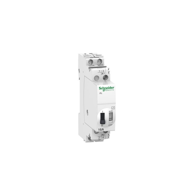 A9C30212 impulse relay iTL 2P 2 NO 16A coil 24 VDC 48 VAC 50 60Hz Schneider Electric pb106127 web