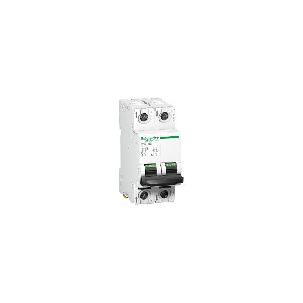 A9N61521 miniature circuit breaker C60H 2 poles 1 A C curve Schneider Electric pb107194 web