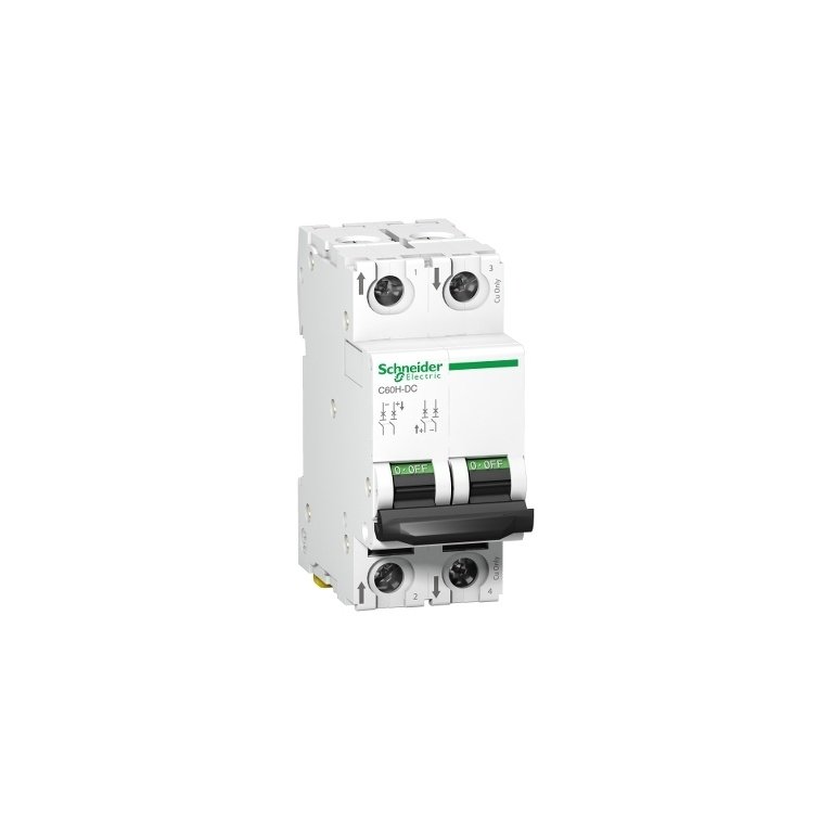 A9N61521 miniature circuit breaker C60H 2 poles 1 A C curve Schneider Electric pb107194 web