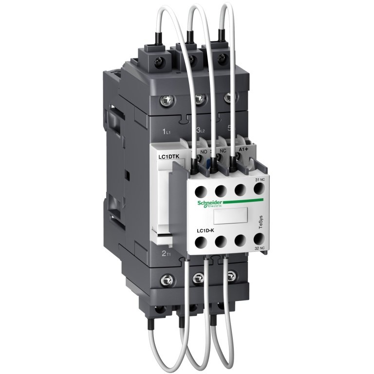LC1DTKM7 Capacitor contactor, TeSys D, 40 kVAR at 400 V 50 Hz, coil 220 V AC 50 60 Hz Schneider Electric pb107886 1500x1500
