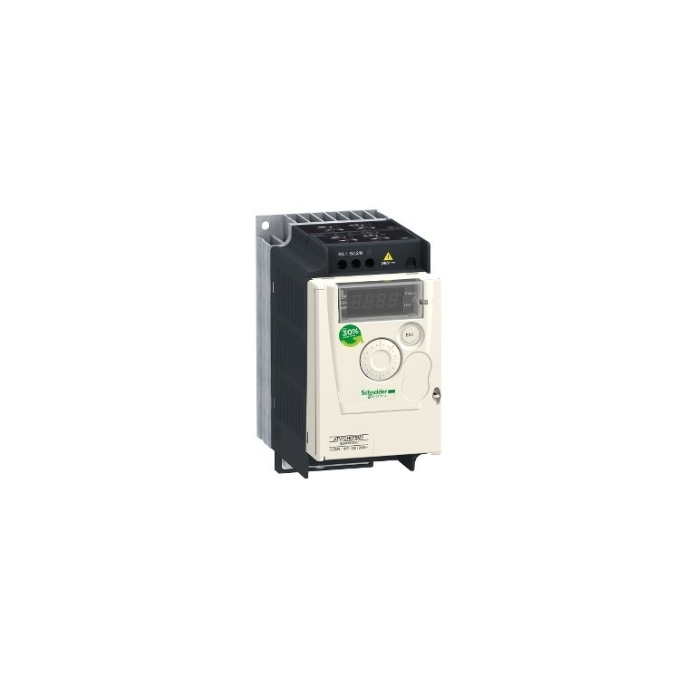 ATV12H075M2 variable speed drive, Altivar 12, 0.75kW, 1hp, 200 to 240V, 1 phase, with heat sink Schneider Electric pf080607 w
