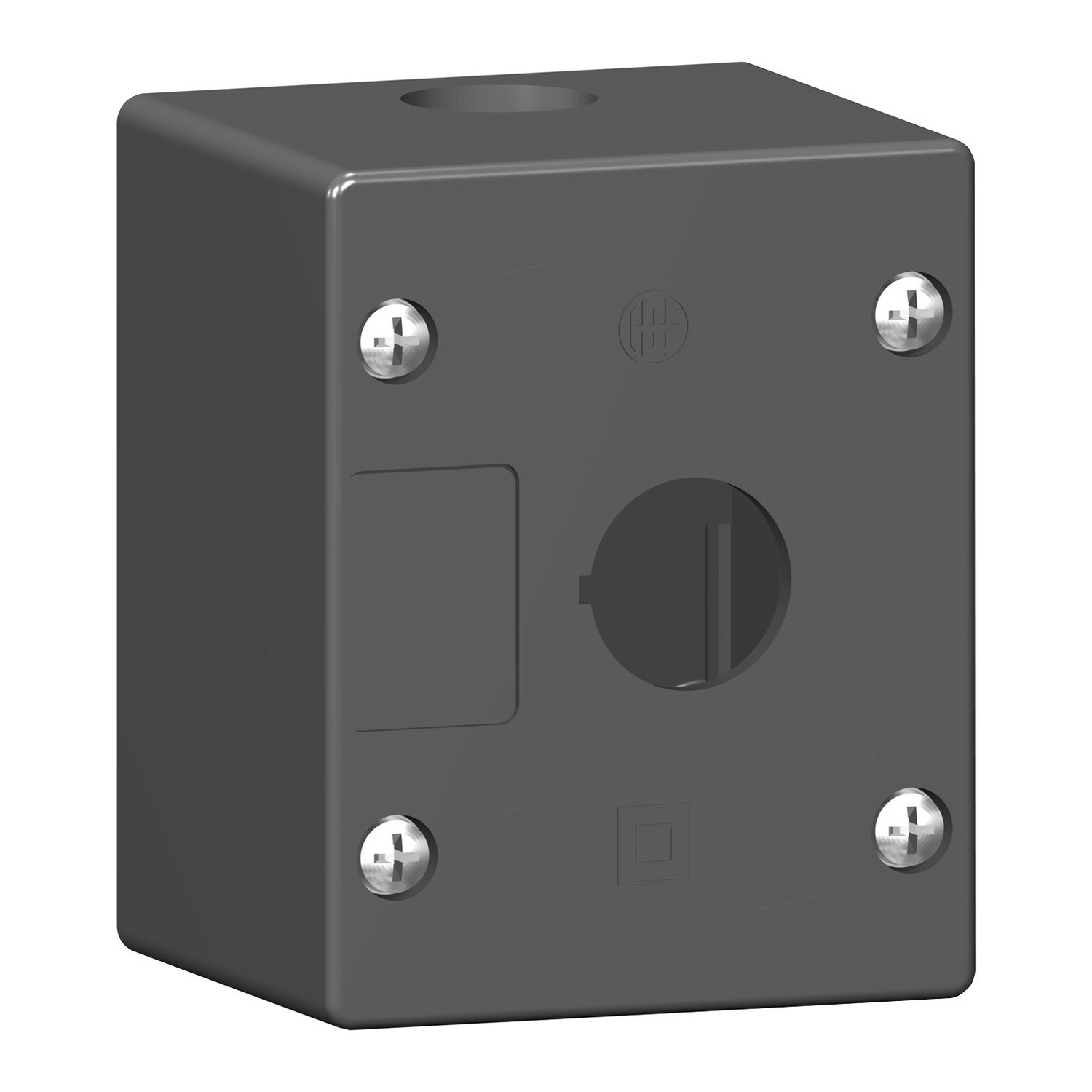 PF105985_1500x1500 XALG01 empty control station severe environments-black-1 cut-out-1 vertical opening Schneider Electric pf105985 1500x1500
