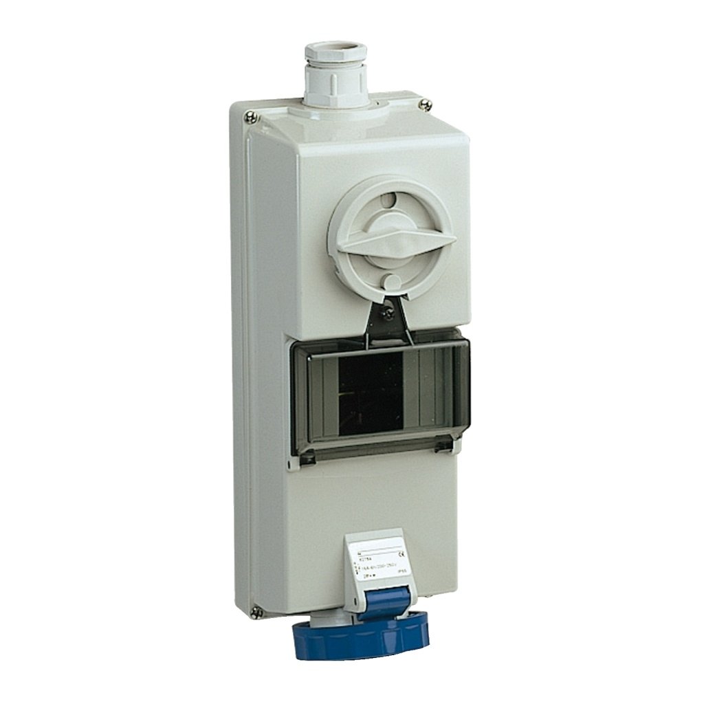83791 Isoblock interlocked socket 32 A 2P E 200 250 V AC IP65 wall Schneider Electric pg148034 1500x1500