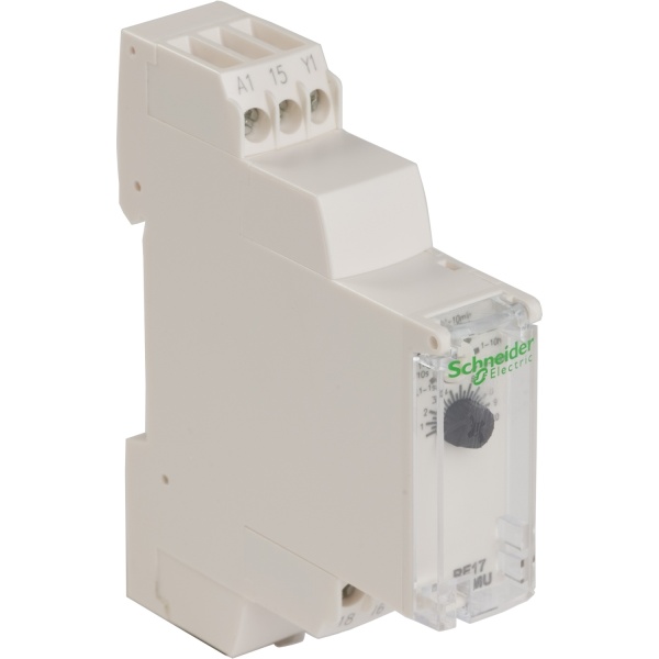 RE17RAMU Modular timing relay, 8 A, 1 CO, 1 s.100 h, on delay, 24 240 V AC Schneider Electric pio00008153 1500x1500